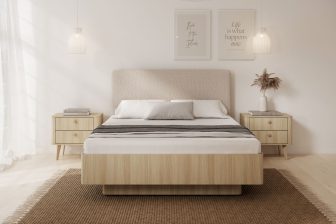 Łóżko sypialniane 160x200 z obłymi krawędziami dąb barista