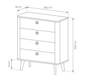 Mała komoda szufladowa dąb barista 88 cm VICTORIA 4