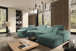 Nowoczesny narożnik podkowa rozkładany do spania