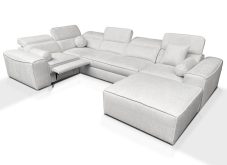 Narożnik U z podnóżkiem elektrycznym z funkcją spania CHARLES 4 4