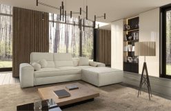 Jasny narożnik do salonu z funkcją spania