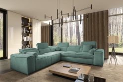 Nowoczesna kanapa rogowa z regulowanymi zagłówkami