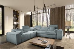 Symetryczna kanapa rogowa do salonu i codziennego spania