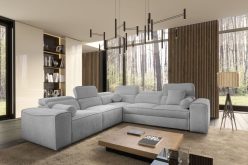 Symetryczny narożnik do salonu z zagłówkami