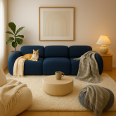 Granatowa sofa modułowa do salonu