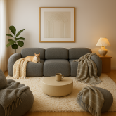 Szara sofa modułowa do salonu