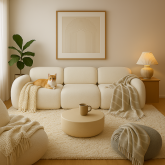 Beżowa sofa modułowa do salonu