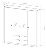 Szafa sypialniana dąb barista 213 cm VICTORIA 3