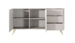 Półokrągła komoda beżowa szafki i szuflady 163 cm MOCCA 3