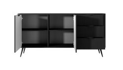 Półokrągła komoda czarna na nóżkach 163 cm MOCCA 3