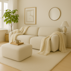 Beżowy puf modułowy