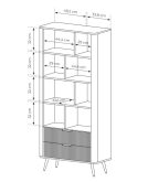 Beżowy regał z dwoma szufladami MOCCA 5