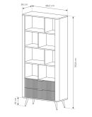 Beżowy regał z dwoma szufladami MOCCA 4