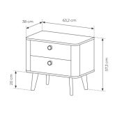 Szafka nocna dąb barista z obłymi krawędziami VICTORIA 4