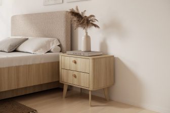 Szafka nocna z obłymi krawędziami dąb barista