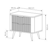 Czarna zaokrąglona szafka nocna MOCCA 4