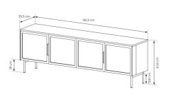 Szafka RTV kaszmir LED z szybą ornamentową 181cm HAMBURG 3