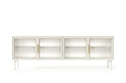 Szafka RTV na nogach kaszmir LED z szybą ornamentową