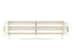 Szafka RTV kaszmir LED z szybą ornamentową 181cm HAMBURG 1