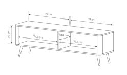 Czarna szafka RTV z obłymi rogami 163 cm MOCCA 5