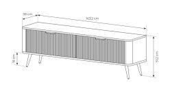 Czarna szafka RTV z obłymi rogami 163 cm MOCCA 4