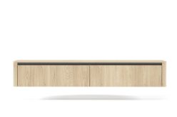 Szafka RTV wisząca z zaokrąglonymi brzegami dąb cremona