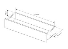 Witryna LED wysoka kaszmir z szybą ornamentową i szufladami HAMBURG 6