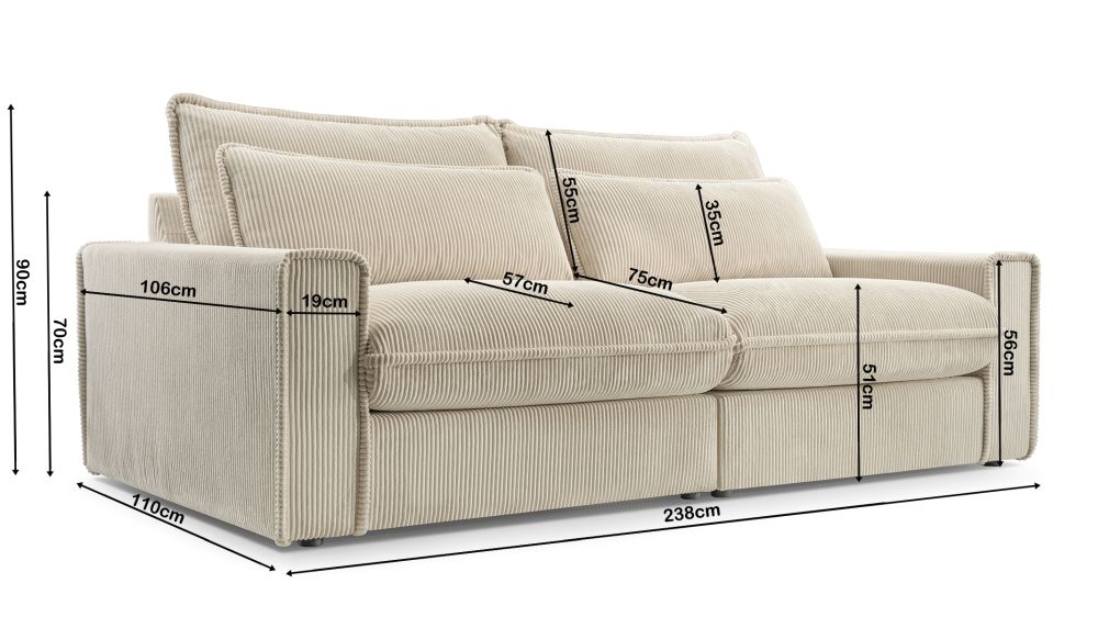 Wypoczynek do salonu pod wymiar na piance HR SPRING 4