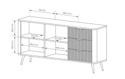 Półokrągła komoda czarna na nóżkach 163 cm MOCCA 5