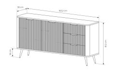 Półokrągła komoda czarna na nóżkach 163 cm MOCCA 4