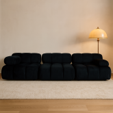 Czarna duża sofa do siedzenia