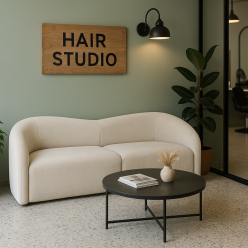 Duża sofa fala do salonu kosmetycznego lub fryzjerskiego