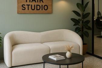 Duża sofa fala do salonu kosmetycznego lub fryzjerskiego