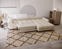 Duży narożnik salonowy z ogromną powierzchnią spania SENEO 2