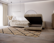 Duży narożnik salonowy z ogromną powierzchnią spania SENEO 1