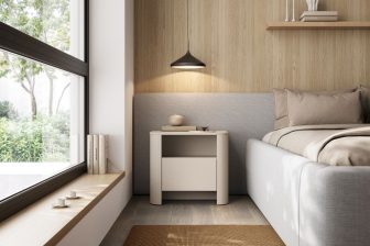 Obsły kaszmirowy stolik nocny z szufladą