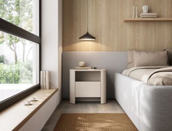 Obsły kaszmirowy stolik nocny z szufladą