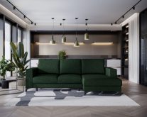 Minimalistyczna kanapa narożnikowa z funkcją spania