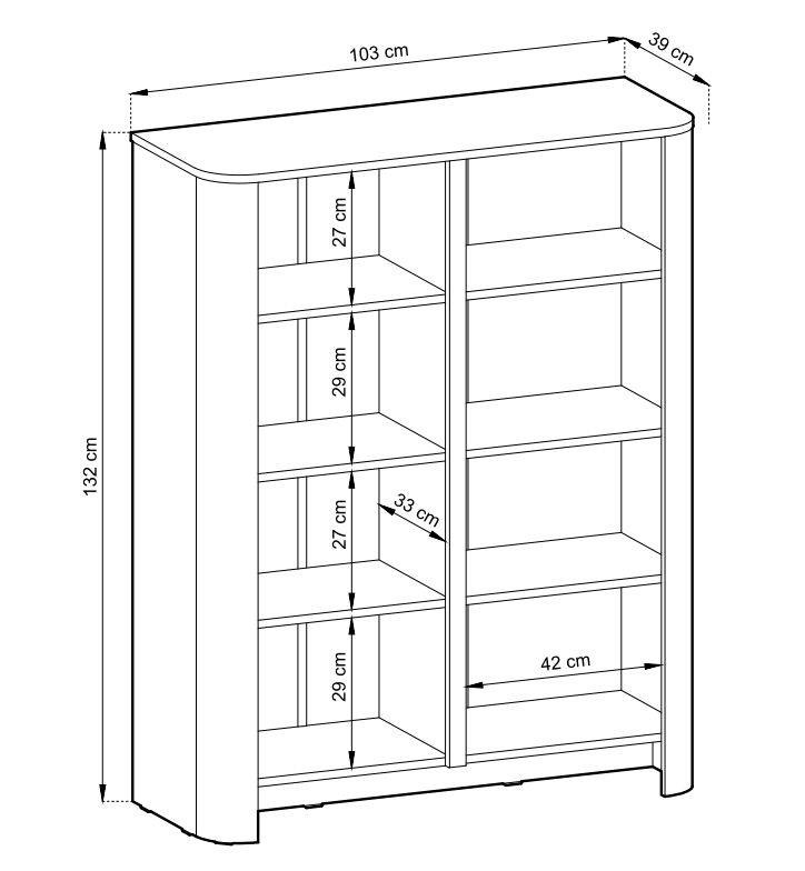 Dąb vicenza obła komoda 103 cm BALO 4