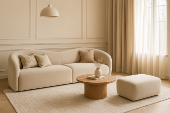 Pufa prostokąt i sofa 3 osobowa