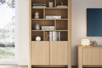 Regał obły z szafkami dąb vicenza