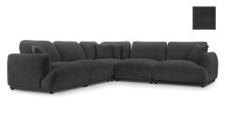Czarna sofa rogowa modułowa