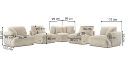 Sofa rogowa modułowa CHANTAL LUX 6