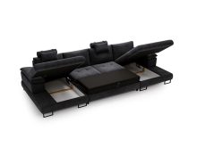 Sofa rogowa w kształcie U z funkcją spania CALDO 3