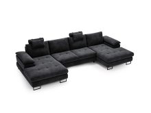 Sofa rogowa w kształcie U z funkcją spania CALDO 5