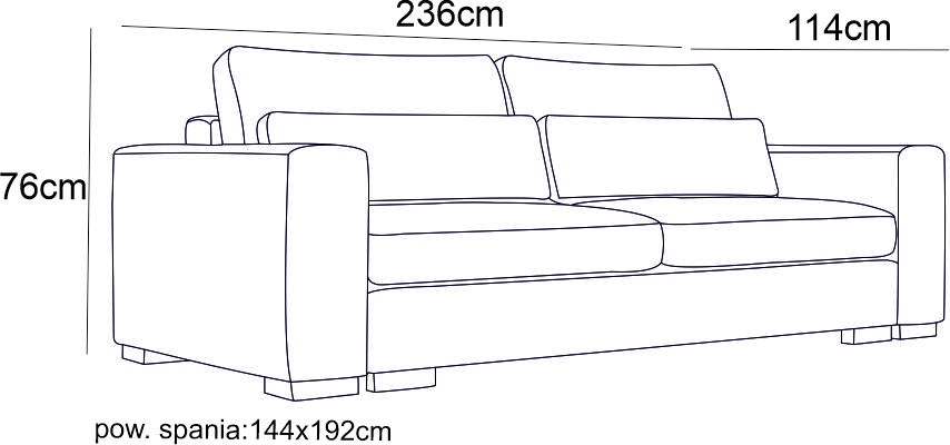 Sofa z funkcja spania sprężyny kieszeniowe DAFNE 4