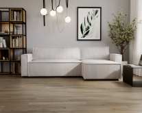 Jasny narożnik sztruksowy do małego salnu