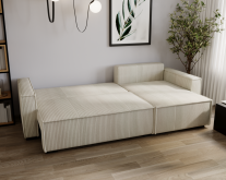 Tani narożnik sztruksowy z funkcją spania