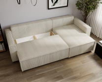 Tani narożnik z funkcją spania na sprężynach BERGEN 1