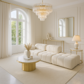 Wielka sofa do siedzenia biała